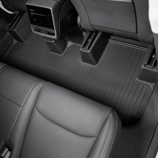 Tesla Model Y Juniper rear floor mat — one-piece waterproof TPE liner for 2025-2026 Juniper