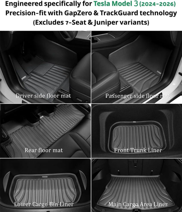 Tesla Model Y Soft Floor Mats (2021–2024) — CabinProtect™ Pro Kit
