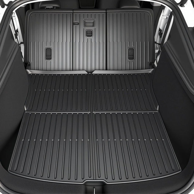 SUPER LINER Tesla New Model Y Juniper Floor Mats 2025-2026 & Cargo Liners Seatbacks, 9 PCS Extra-Thick TPE for 5-Seater | Pet & Child-Friendly Model Y Juniper Accessories(Not For Standard)