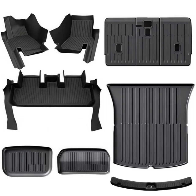 SUPER LINER 9 PCS Tesla New Model Y Juniper 2026 Floor Mats & Accessories | Custom Fit TPE Cargo Liners, All Weather Pet & Child System(Only fit Premium&Performance)