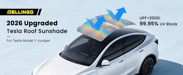 SUPER LINER 2 PCS Accessories for Tesla Model Y Juniper 2026 2025,CabinProtect Glass Roof Sunshade & Windshield Sun Shade [Never Sag,Graphene Iattice Reflective Layer] Heat Insulation Glass Sun Shade