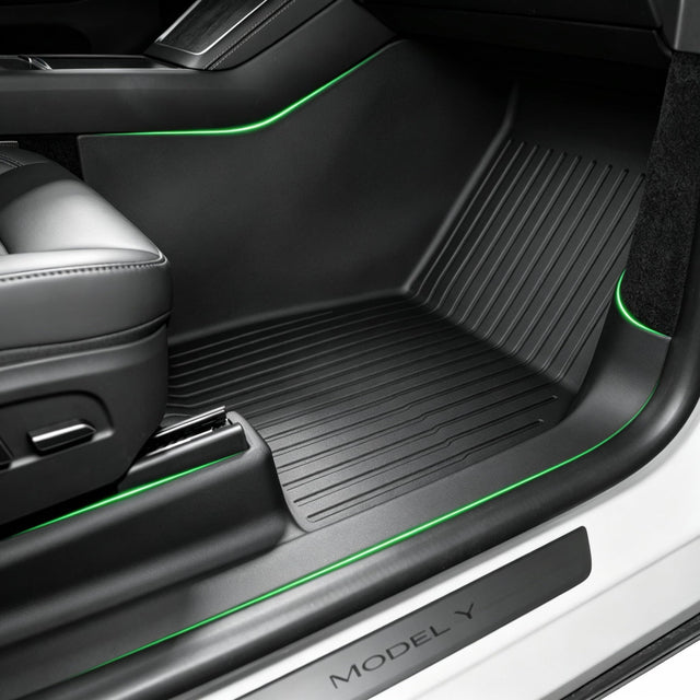SUPER LINER 11PCS Floor Mats for 2025-2026 Tesla Model Y Juniper，11PCS | Custom Fit TPE Cargo Liner, Seat Back Protector, & Accessories , All Weather Pet & Child System (Only fit Premium)
