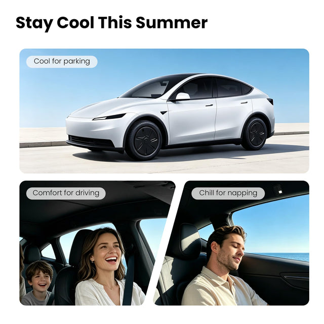 SUPER LINER 2 PCS Accessories for Tesla Model Y Juniper 2026 2025,CabinProtect Glass Roof Sunshade & Windshield Sun Shade [Never Sag,Graphene Iattice Reflective Layer] Heat Insulation Glass Sun Shade
